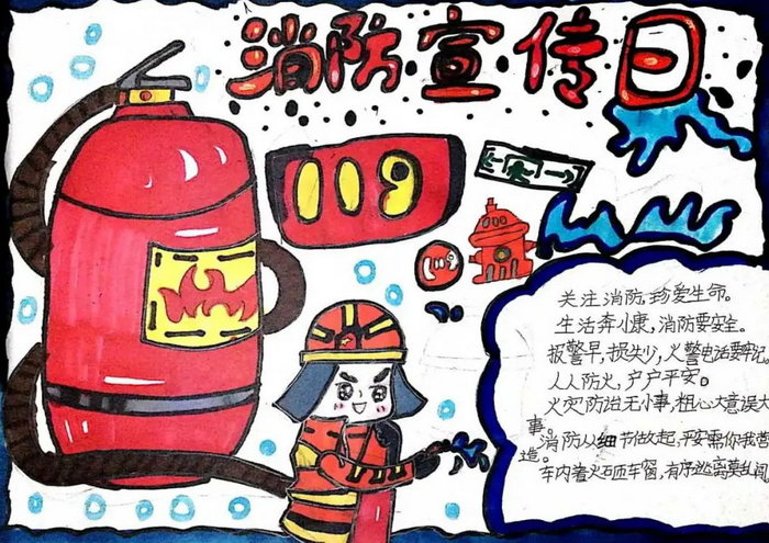 二年级消防安全手抄报