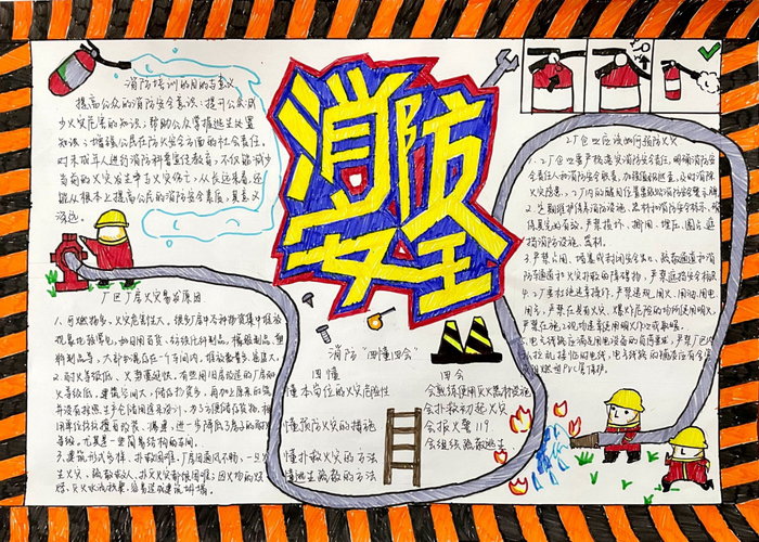 一二三年级消防安全手抄报绘画
