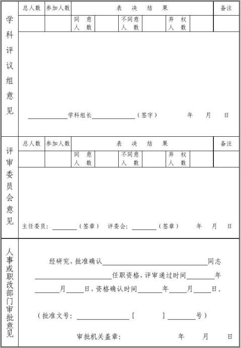 教师职务评审申报表范例