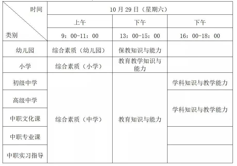 2022 年下半年中小学教师资格考试（笔试）报名及考试时间安排