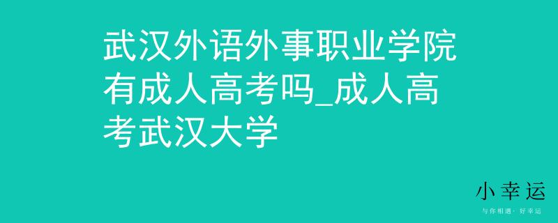 武汉外语外事职业学院有成人高考吗_成人高考武汉大学
