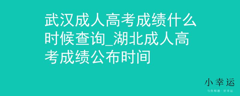 武汉成人高考成绩什么时候查询_湖北成人高考成绩公布时间
