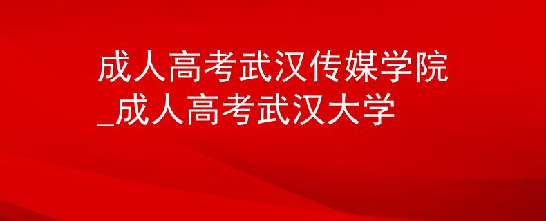 成人高考武汉传媒学院_成人高考武汉大学