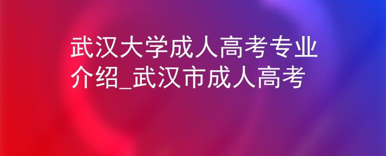 武汉大学成人高考专业介绍_武汉市成人高考