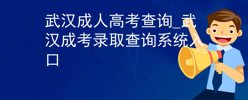 武汉成人高考查询_武汉成考录取查询系统入口