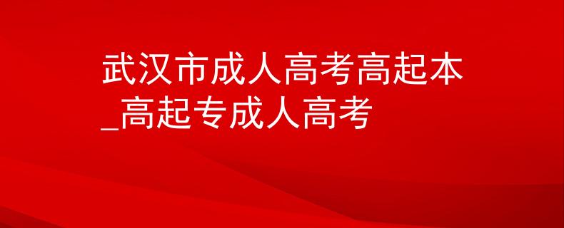 武汉市成人高考高起本_高起专成人高考