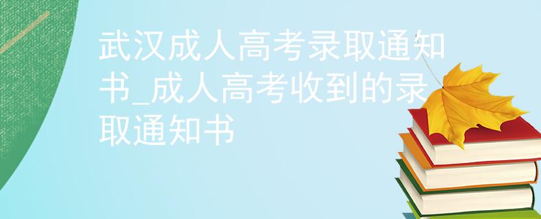 武汉成人高考录取通知书_成人高考收到的录取通知书