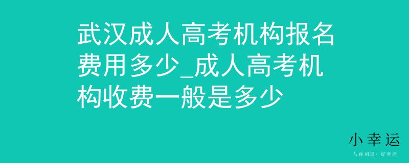武汉成人高考机构报名费用多少_成人高考机构收费一般是多少