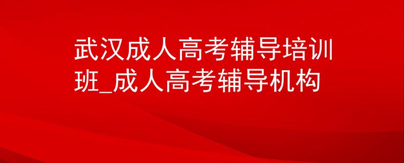武汉成人高考辅导培训班_成人高考辅导机构