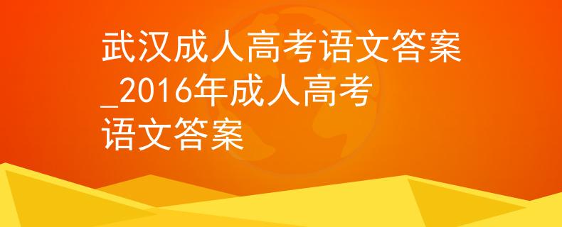 武汉成人高考语文答案_2016年成人高考语文答案