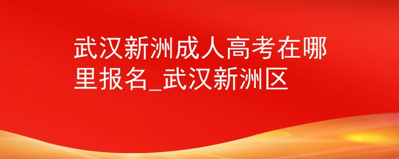 武汉新洲成人高考在哪里报名_武汉新洲区