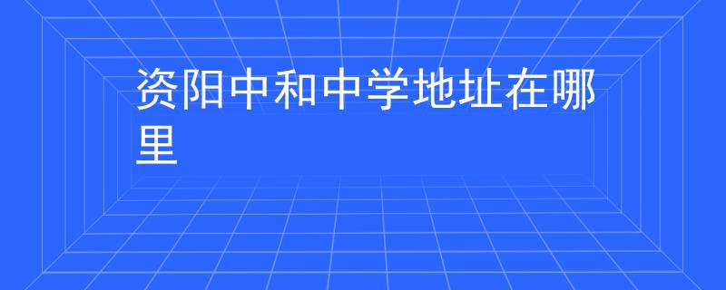 资阳中和中学地址在哪里