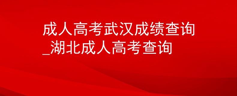 成人高考武汉成绩查询_湖北成人高考查询