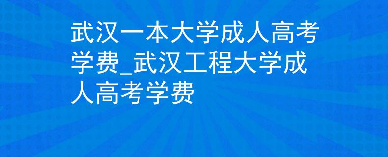 武汉一本大学成人高考学费_武汉工程大学成人高考学费 武汉一本大学成人高考学费_武汉工程大学成人高考学费
