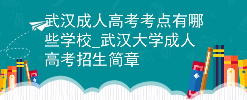 武汉成人高考考点有哪些学校_武汉大学成人高考招生简章