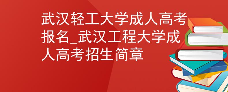 武汉轻工大学成人高考报名_武汉工程大学成人高考招生简章