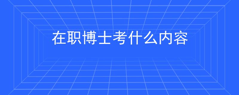 在职博士考什么内容