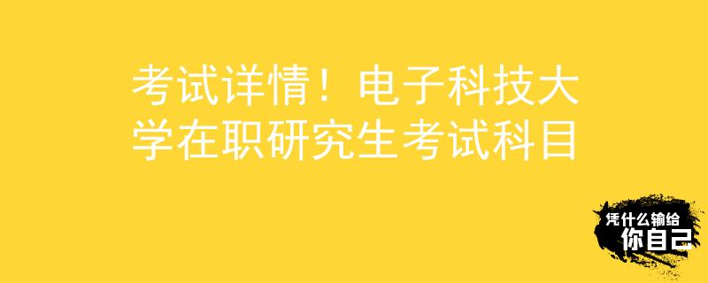 考试详情！电子科技大学在职研究生考试科目