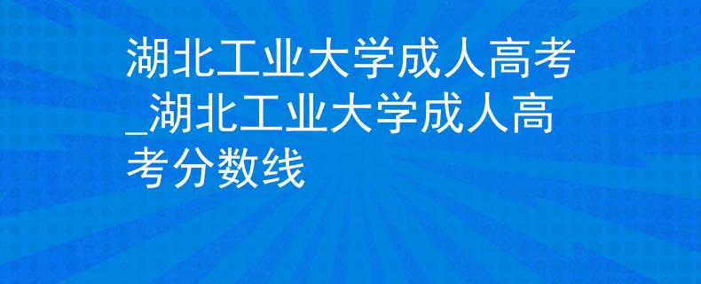 湖北工业大学成人高考_湖北工业大学成人高考分数线