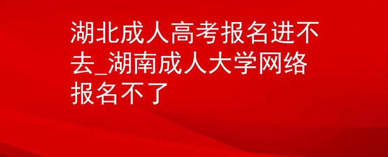 湖北成人高考报名进不去_湖南成人大学网络报名不了