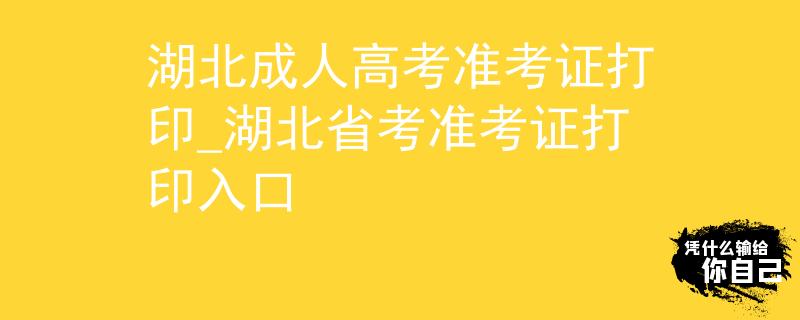 湖北成人高考准考证打印_湖北省考准考证打印入口