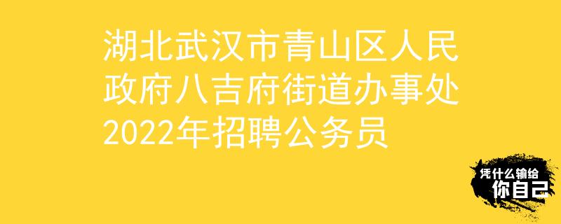 湖北武汉市青山区人民政府八吉府街道办事处2022年招聘公务员