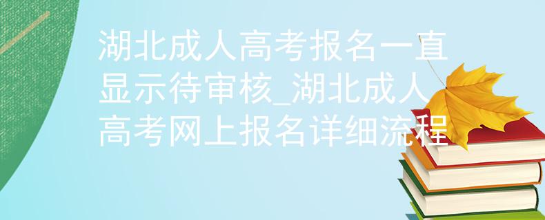 湖北成人高考报名一直显示待审核_湖北成人高考网上报名详细流程