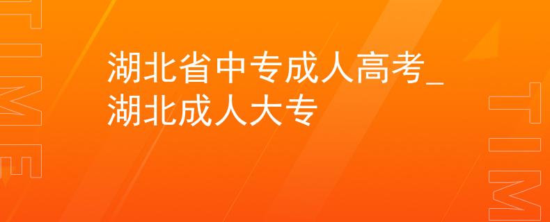 湖北省中专成人高考_湖北成人大专