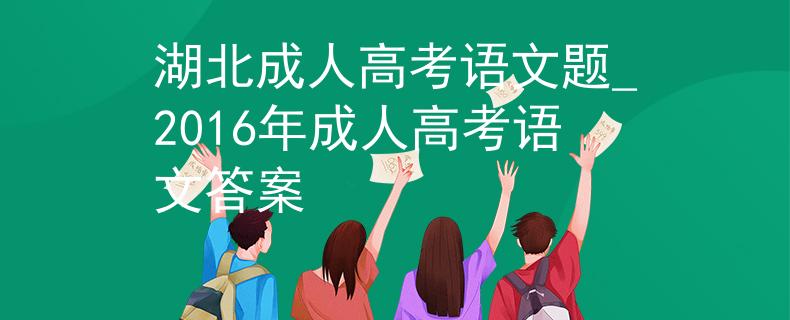 湖北成人高考语文题_2016年成人高考语文答案