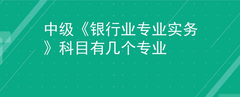 中级《银行业专业实务》科目有几个专业