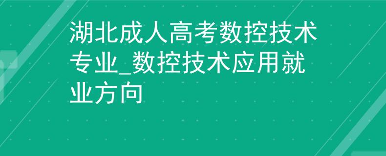 湖北成人高考数控技术专业_数控技术应用就业方向