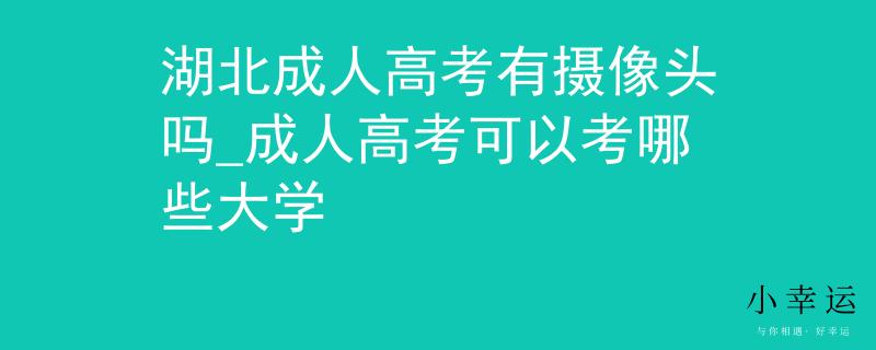湖北成人高考有摄像头吗_成人高考可以考哪些大学