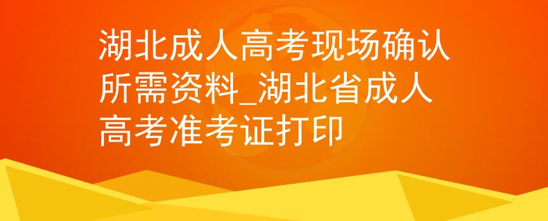 湖北成人高考现场确认所需资料_湖北省成人高考准考证打印