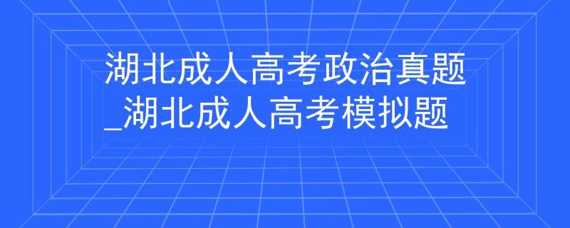 湖北成人高考政治真题_湖北成人高考模拟题