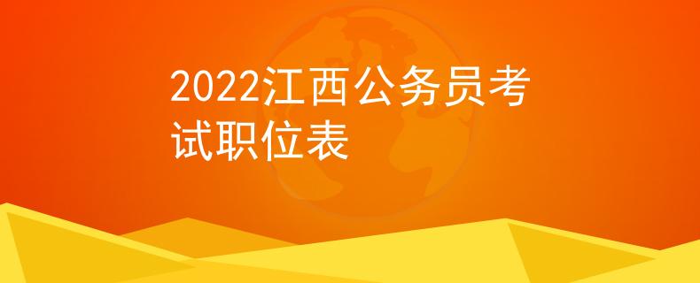 2022江西公务员考试职位表