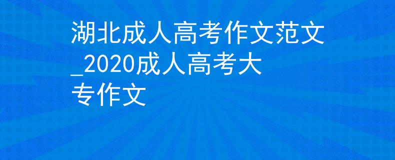 湖北成人高考作文范文_2020成人高考大专作文