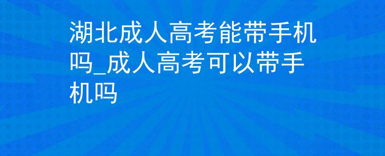 湖北成人高考能带手机吗_成人高考可以带手机吗