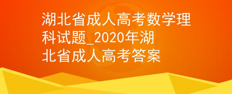 湖北省成人高考数学理科试题_2020年湖北省成人高考答案