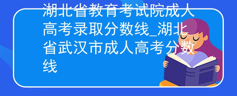 湖北省教育考试院成人高考录取分数线_湖北省武汉市成人高考分数线