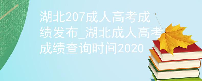 湖北207成人高考成绩发布_湖北成人高考成绩查询时间2020