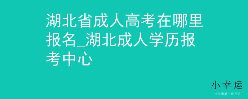 湖北省成人高考在哪里报名_湖北成人学历报考中心