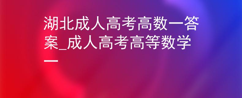 湖北成人高考高数一答案_成人高考高等数学一