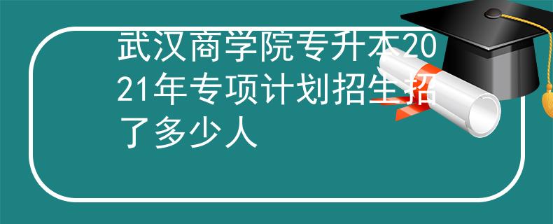 武汉商学院专升本2021年专项计划招生招了多少人