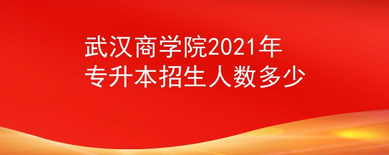 武汉商学院2021年专升本招生人数多少