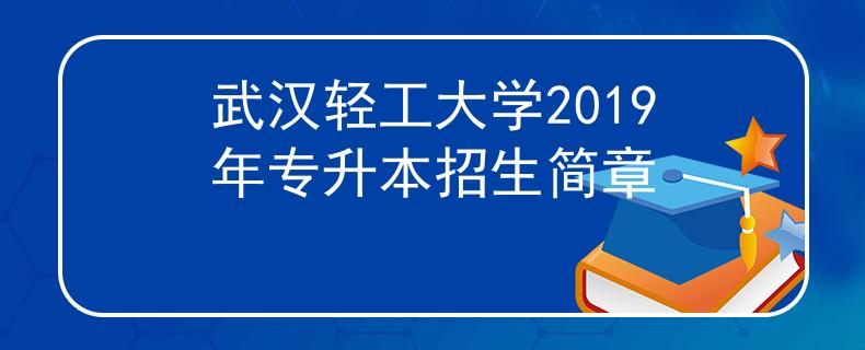 武汉轻工大学2019年专升本招生简章