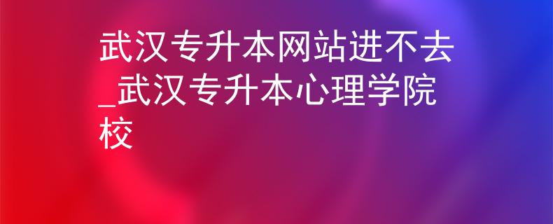 武汉专升本网站进不去_武汉专升本心理学院校