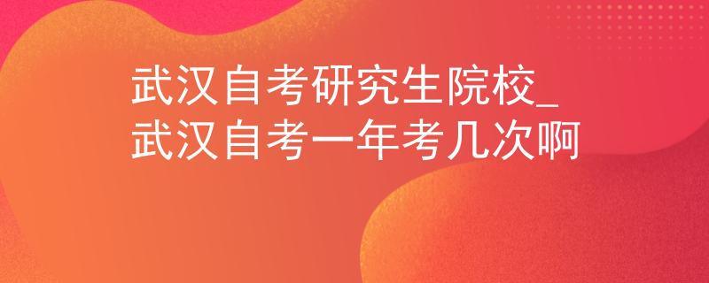 武汉自考研究生院校_武汉自考一年考几次啊
