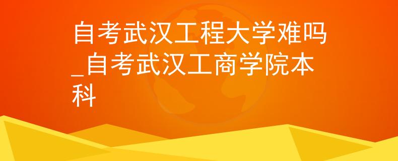 自考武汉工程大学难吗_自考武汉工商学院本科