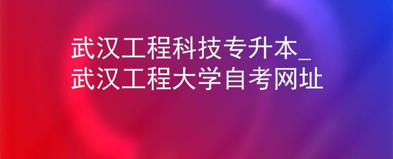 武汉工程科技专升本_武汉工程大学自考网址