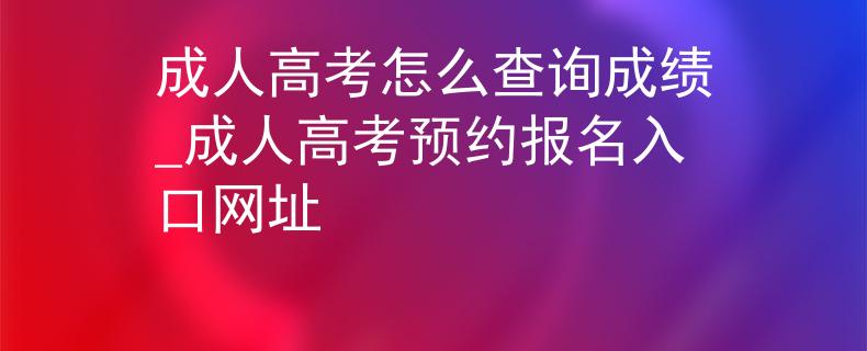 成人高考怎么查询成绩_成人高考预约报名入口网址